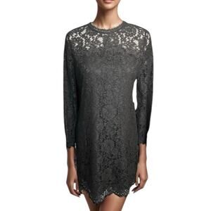 CC Collect Black lace Long Sleeve Mini Dress cocktail wedding guest chic sheath